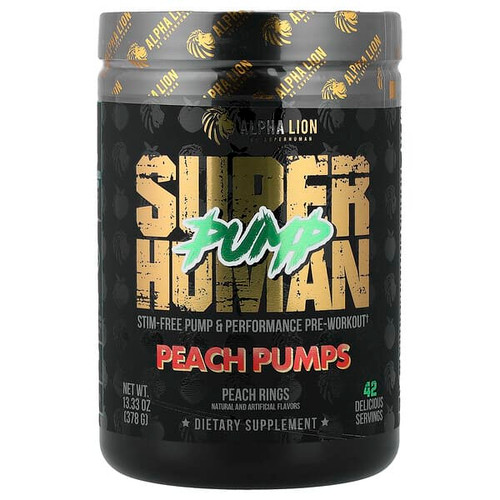 <img alt="ALPHA LION, SuperHuman Pump, Peach Pumps, Peach Rings, 13.33 oz (378 g)" title="ALPHA LION, SuperHuman Pump, Peach Pumps, Peach Rings, 13.33 oz (378 g),810037990157"