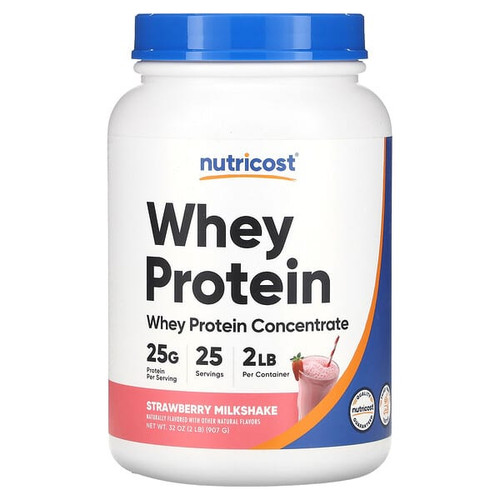 <img alt="Nutricost, Whey Protein Concentrate, Strawberry Milkshake, 2 lb (907 g)" title="Nutricost, Whey Protein Concentrate, Strawberry Milkshake, 2 lb (907 g),810014674148"