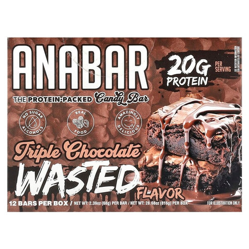 <img alt="The Anabar, The Protein-Packed Candy Bar, Triple Chocolate Wasted, 12 Bars, 2.39 oz (68 g) Each" title="The Anabar, The Protein-Packed Candy Bar, Triple Chocolate Wasted, 12 Bars, 2.39 oz (68 g) Each,732388294008"