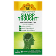 <img alt="Country Life, Sharp Thought, Triple Action, 60 Capsules" title="Country Life, Sharp Thought, Triple Action, 60 Capsules,015794049487"