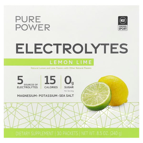 <img alt="Dr. Mercola, Pure Power, Electrolytes, Lemon Lime, 30 Packets, 0.28 oz (8 g) Each" title="Dr. Mercola, Pure Power, Electrolytes, Lemon Lime, 30 Packets, 0.28 oz (8 g) Each,810094213305"
