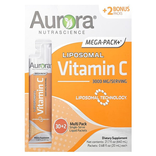 <img alt="Aurora Nutrascience, Mega-Pack+, Liposomal Vitamin C, 32 Packs, 0.68 fl oz (20 ml) Each" title="Aurora Nutrascience, Mega-Pack+, Liposomal Vitamin C, 32 Packs, 0.68 fl oz (20 ml) Each,628504648179"