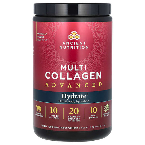 <img alt="Ancient Nutrition, Multi Collagen Advanced, Hydrate, Lemon Lime, 17 oz (483 g)" title="Ancient Nutrition, Multi Collagen Advanced, Hydrate, Lemon Lime, 17 oz (483 g),816401026835"