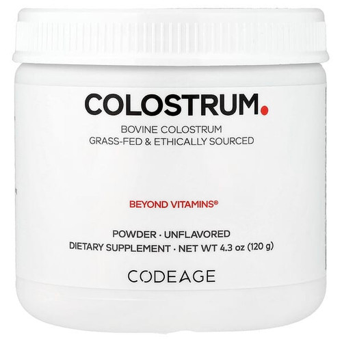 <img alt="Codeage, Colostrum Powder, Unflavored, 4.3 oz (120 g)" title="Codeage, Colostrum Powder, Unflavored, 4.3 oz (120 g),850049609449"