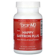 <img alt="BrainMD, Happy Saffron Plus, 90 Vegan Capsules" title="BrainMD, Happy Saffron Plus, 90 Vegan Capsules,857568003352"