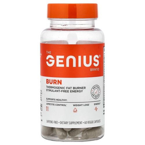 <img alt="The Genius Brand, Burn, Caffeine-Free, 60 Veggie Capsules" title="The Genius Brand, Burn, Caffeine-Free, 60 Veggie Capsules,860268000262"