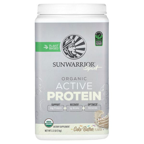 <img alt="Sunwarrior, Sport, Organic Active Protein, Cake Batter, 2.2 lb (1 kg)" title="Sunwarrior, Sport, Organic Active Protein, Cake Batter, 2.2 lb (1 kg),810100920876"