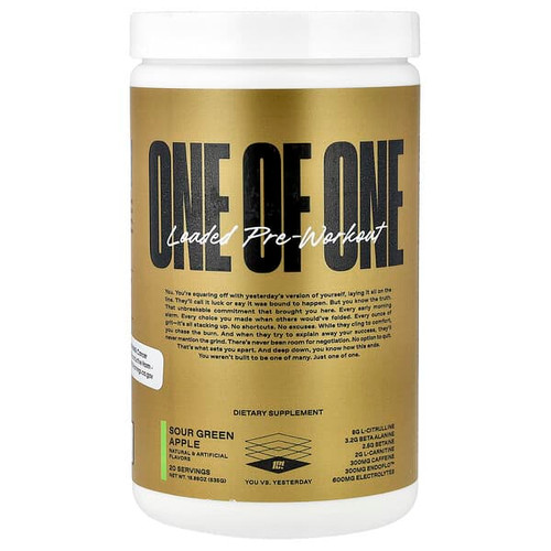 <img alt="ONE OF ONE, Loaded Pre-Workout, Sour Green Apple, 18.88 oz (535 g)" title="ONE OF ONE, Loaded Pre-Workout, Sour Green Apple, 18.88 oz (535 g),628235090070"
