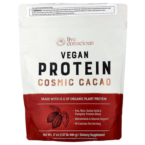 <img alt="Live Conscious, Vegan Protein, Cosmic Cacao, 1.07 lb (484 g)" title="Live Conscious, Vegan Protein, Cosmic Cacao, 1.07 lb (484 g),810102610201"