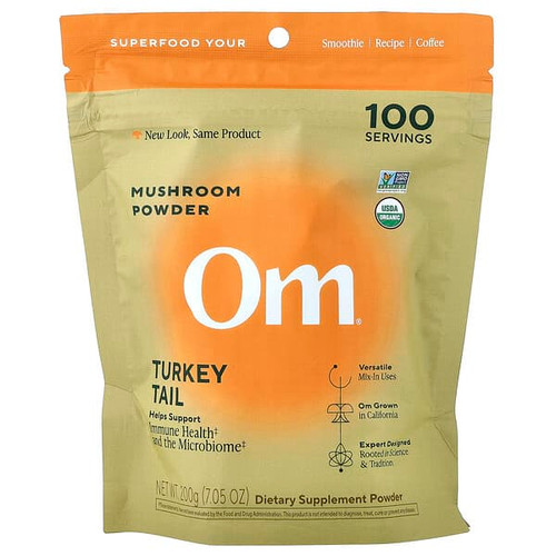 <img alt="Om Mushrooms, Mushroom Powder, Turkey Tail, 7.05 oz (200 g)" title="Om Mushrooms, Mushroom Powder, Turkey Tail, 7.05 oz (200 g),850030553287"