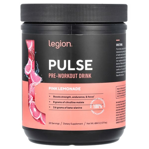 <img alt="Legion Athletics, Pulse, Pre-Workout Drink, Pink Lemonade, 1.07 lbs (484 g)" title="Legion Athletics, Pulse, Pre-Workout Drink, Pink Lemonade, 1.07 lbs (484 g),653341675613"