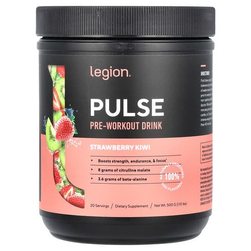 <img alt="Legion Athletics, Pulse, Pre-Workout Drink, Strawberry Kiwi, 1.1 lbs (500 g)" title="Legion Athletics, Pulse, Pre-Workout Drink, Strawberry Kiwi, 1.1 lbs (500 g),653341672216"