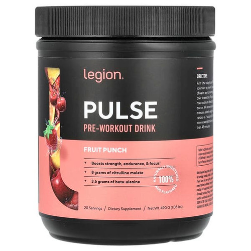 <img alt="Legion Athletics, Pulse, Pre-Workout Drink, Fruit Punch, 1.08 lbs (490 g)" title="Legion Athletics, Pulse, Pre-Workout Drink, Fruit Punch, 1.08 lbs (490 g),793573238245"