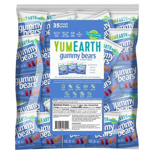 <img alt="YumEarth, Gummy Bears, Assorted, 35 Snack Packs, 0.7 oz (19.8 g) Each" title="YumEarth, Gummy Bears, Assorted, 35 Snack Packs, 0.7 oz (19.8 g) Each,810165013902"