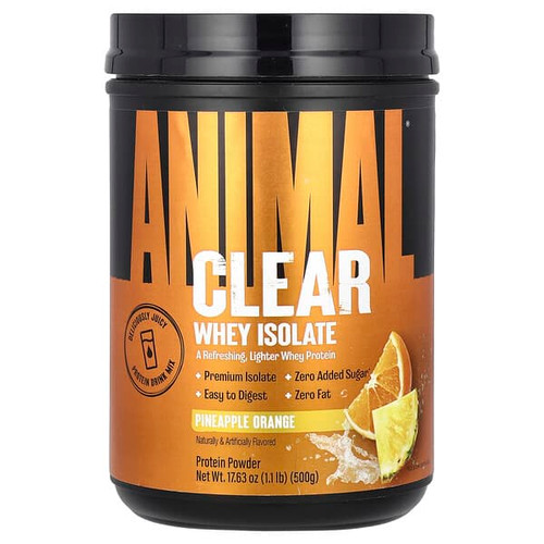<img alt="Animal, Clear Whey Isolate, Pineapple Orange, 1.1 lb (500 g)" title="Animal, Clear Whey Isolate, Pineapple Orange, 1.1 lb (500 g),039442001948"