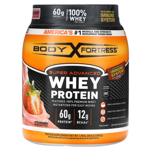 <img alt="Body Fortress, Super Advanced Whey Protein, Strawberry , 1.78 lb (810 g)" title="Body Fortress, Super Advanced Whey Protein, Strawberry , 1.78 lb (810 g),840266324591"