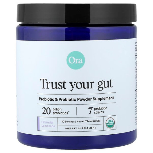 <img alt="Ora, Trust Your Gut, Probiotic & Prebiotic Powder, Lavender Lemonade, 7.94 oz (225 g)" title="Ora, Trust Your Gut, Probiotic & Prebiotic Powder, Lavender Lemonade, 7.94 oz (225 g),856720007573"