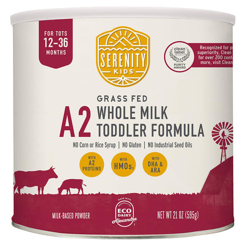 <img alt="Serenity Kids, A2, Grass Fed Whole Milk Toddler Formula, For Tots 12-36 Months, 21 oz (595 g)" title="Serenity Kids, A2, Grass Fed Whole Milk Toddler Formula, For Tots 12-36 Months, 21 oz (595 g),850000411463"