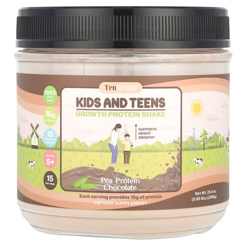 <img alt="TruHeight, Kids And Teens Growth Pea Protein Shake, For Kids 5+, Chocolate, 0.85 lbs (386 g)" title="TruHeight, Kids And Teens Growth Pea Protein Shake, For Kids 5+, Chocolate, 0.85 lbs (386 g),860012585205"