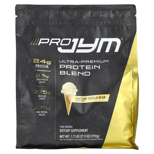 <img alt="JYM Supplement Science, Pro JYM, Ultra-Premium Protein Blend, Tahitian Vanilla Bean, 1.7 lb (792 g)" title="JYM Supplement Science, Pro JYM, Ultra-Premium Protein Blend, Tahitian Vanilla Bean, 1.7 lb (792 g),817047024254"