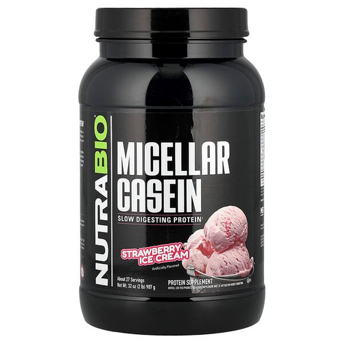 <img alt="NutraBio, Micellar Casein, Strawberry Ice Cream, 2 lb (907 g)" title="NutraBio, Micellar Casein, Strawberry Ice Cream, 2 lb (907 g),649908280901"