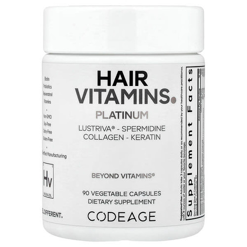 <img alt="Codeage, Hair Vitamins, Platinum, 90 Vegetable Capsules" title="Codeage, Hair Vitamins, Platinum, 90 Vegetable Capsules,850068815944"
