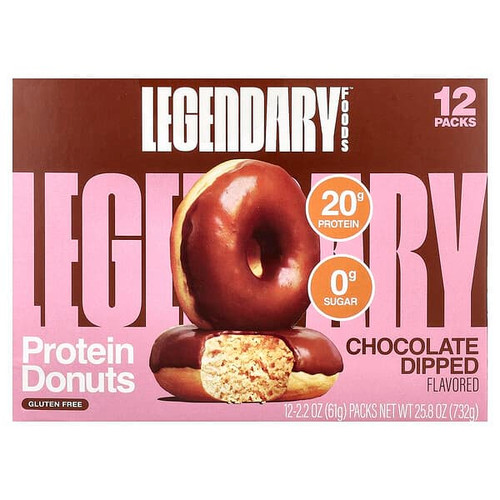 <img alt="Legendary Foods, Protein Donuts, Chocolate Dipped, 12 Packs, 2.2 oz (61 g) Each" title="Legendary Foods, Protein Donuts, Chocolate Dipped, 12 Packs, 2.2 oz (61 g) Each,810035972735"