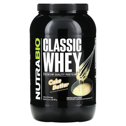 <img alt="NutraBio, Classic Whey Protein, Cake Batter, 2 lb (907 g)" title="NutraBio, Classic Whey Protein, Cake Batter, 2 lb (907 g),649908265304"