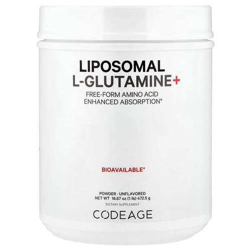 <img alt="Codeage, Liposomal L-Glutamine+ Powder, Unflavored, 16.67 oz (472.5 g)" title="Codeage, Liposomal L-Glutamine+ Powder, Unflavored, 16.67 oz (472.5 g),850043333814"