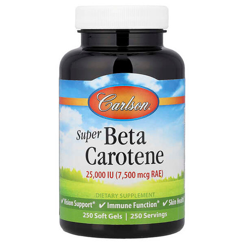 <img alt="Carlson, Super Beta Carotene, 7,500 mcg RAE (25,000 IU), 250 Soft Gels" title="Carlson, Super Beta Carotene, 7,500 mcg RAE (25,000 IU), 250 Soft Gels,088395011825"