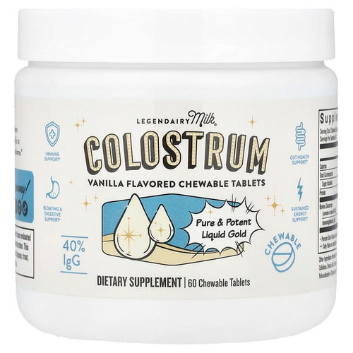 <img alt="Legendairy Milk, Colostrum, Vanilla, 60 Chewable Tablets" title="Legendairy Milk, Colostrum, Vanilla, 60 Chewable Tablets,810097410374"