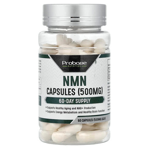 <img alt="Probase Nutrition, NMN, 500 mg, 60 Capsules" title="Probase Nutrition, NMN, 500 mg, 60 Capsules,793869582663"