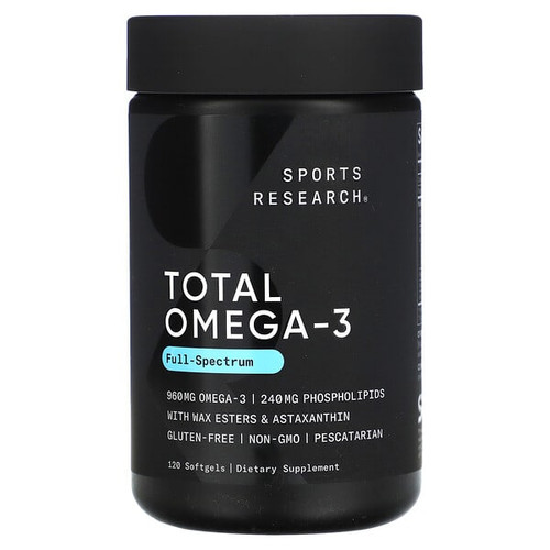 <img alt="Sports Research, Total Omega-3, 120 Softgels" title="Sports Research, Total Omega-3, 120 Softgels,023249012825"