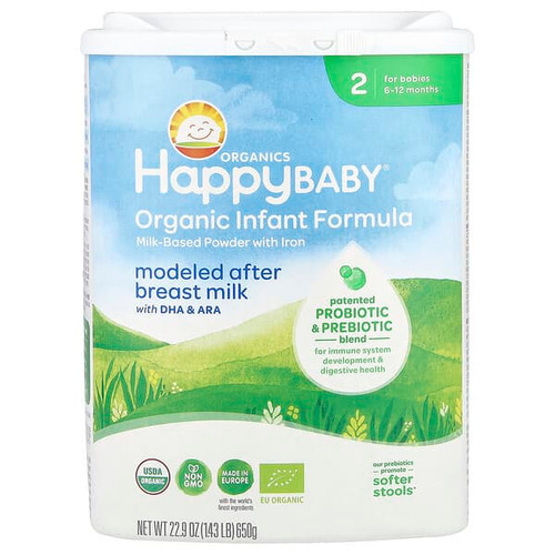 <img alt="Happy Family Organics, Organic Infant Formula, Milk-Based Powder with Iron, 6-12 Months, 22.9 oz (650 g)" title="Happy Family Organics, Organic Infant Formula, Milk-Based Powder with Iron, 6-12 Months, 22.9 oz (650 g),819573017083"