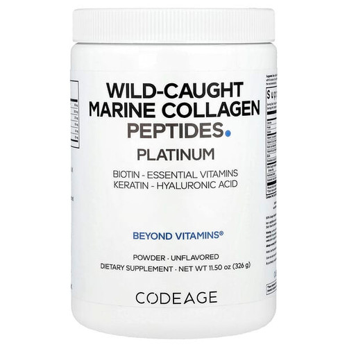<img alt="Codeage, Wild-Caught Marine Collagen Peptides Powder, Platinum, Unflavored, 11.5 oz (326 g)" title="Codeage, Wild-Caught Marine Collagen Peptides Powder, Platinum, Unflavored, 11.5 oz (326 g),850043333555"