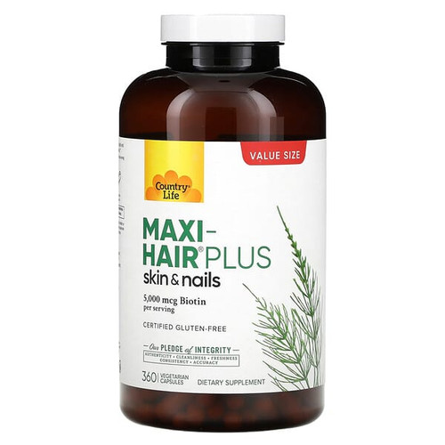 <img alt="Country Life, Maxi-Hair Plus, 360 Vegetarian Capsules" title="Country Life, Maxi-Hair Plus, 360 Vegetarian Capsules,015794050483"