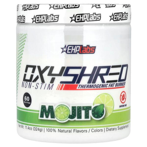 <img alt="EHPlabs, OxyShred Non-Stim, Thermogenic Fat Burner, Mojito, 11.4 oz (324 g)" title="EHPlabs, OxyShred Non-Stim, Thermogenic Fat Burner, Mojito, 11.4 oz (324 g),810095630606"