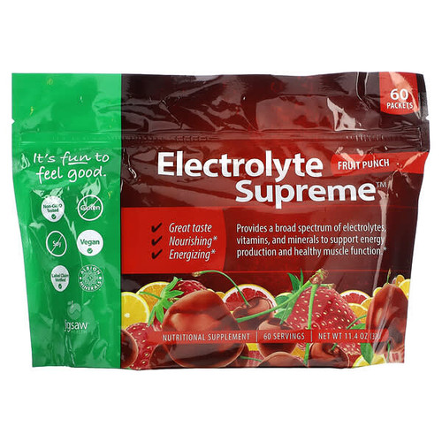 <img alt="Jigsaw Health, Electrolyte Supreme, Fruit Punch, 60 Packets, 5.6 g Each" title="Jigsaw Health, Electrolyte Supreme, Fruit Punch, 60 Packets, 5.6 g Each,876634002082"