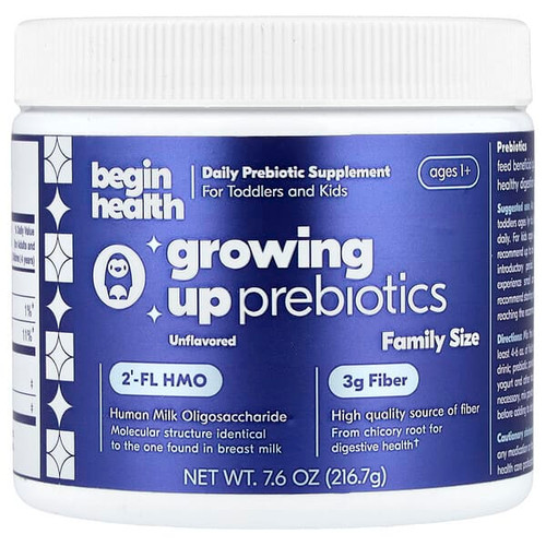 <img alt="Begin Health, Kids, Growing Up Prebiotics, Ages 1+, Unflavored, 7.6 oz (216.7 g)" title="Begin Health, Kids, Growing Up Prebiotics, Ages 1+, Unflavored, 7.6 oz (216.7 g),860008189912"