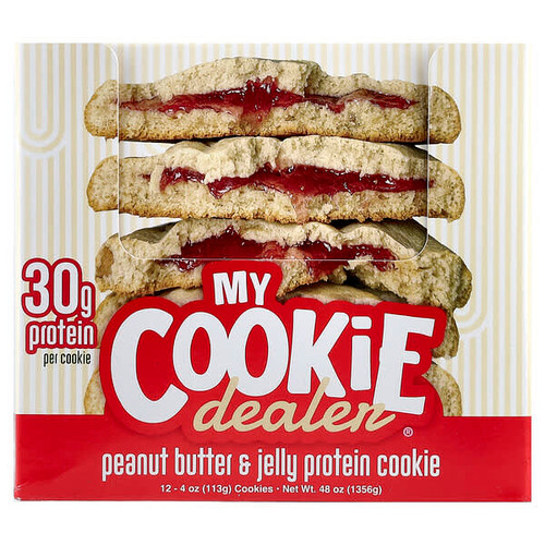 <img alt="My Cookie Dealer Protein, Protein Cookie, Peanut Butter & Jelly, 12 Cookies, 4 oz (113 g) Each" title="My Cookie Dealer Protein, Protein Cookie, Peanut Butter & Jelly, 12 Cookies, 4 oz (113 g) Each,850069104542"