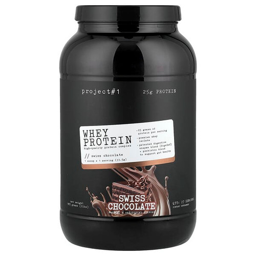 <img alt="Project 1 Nutrition, Whey Protein, High-Quality Protein Complex, Swiss Chocolate, 2 lbs (907 g)" title="Project 1 Nutrition, Whey Protein, High-Quality Protein Complex, Swiss Chocolate, 2 lbs (907 g),655368241734"