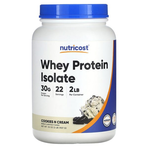 <img alt="Nutricost, Whey Protein Isolate, Cookies N Cream, 2 lb (907 g)" title="Nutricost, Whey Protein Isolate, Cookies N Cream, 2 lb (907 g),810014674964"