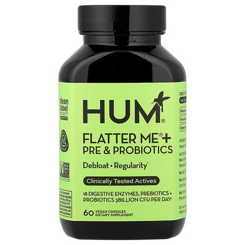 <img alt="HUM Nutrition, Flatter Me + Pre & Probiotics, 60 Vegan Capsules" title="HUM Nutrition, Flatter Me + Pre & Probiotics, 60 Vegan Capsules,850043611653"