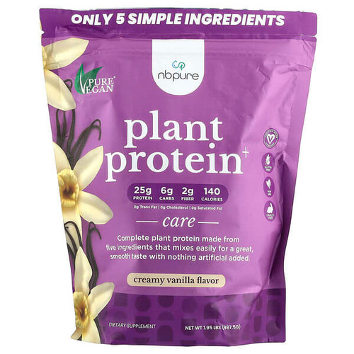 <img alt="NB Pure, Plant Protein+, Creamy Vanilla, 1.95 lbs (887.5 g)" title="NB Pure, Plant Protein+, Creamy Vanilla, 1.95 lbs (887.5 g),013886030603"
