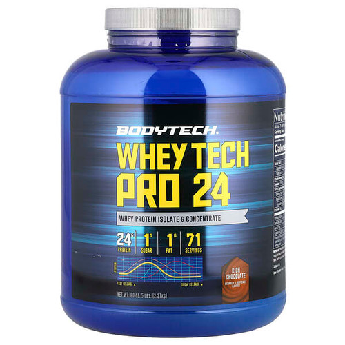 <img alt="BodyTech, Whey Tech Pro 24, Rich Chocolate, 5 lbs (2.27 kg)" title="BodyTech, Whey Tech Pro 24, Rich Chocolate, 5 lbs (2.27 kg),766536025435"