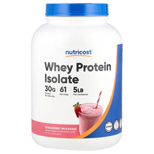 <img alt="Nutricost, Whey Protein Isolate, Strawberry Milkshake, 5 lb (2,268 g)" title="Nutricost, Whey Protein Isolate, Strawberry Milkshake, 5 lb (2,268 g),810139571759"