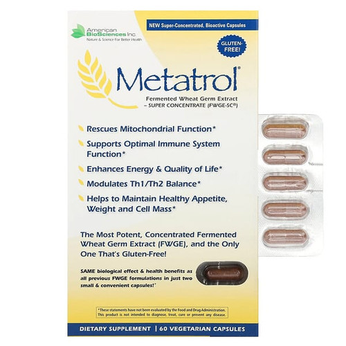 <img alt="American Biosciences, Metatrol, Fermented Wheat Germ Extract, 60 Vegetarian Capsules" title="American Biosciences, Metatrol, Fermented Wheat Germ Extract, 60 Vegetarian Capsules,678226000014"