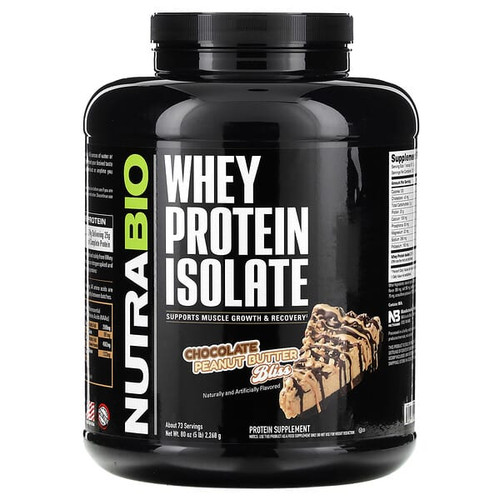 <img alt="NutraBio, Whey Protein Isolate, Chocolate Peanut Butter Bliss, 5 lb (2,268 g)" title="NutraBio, Whey Protein Isolate, Chocolate Peanut Butter Bliss, 5 lb (2,268 g),649908211615"