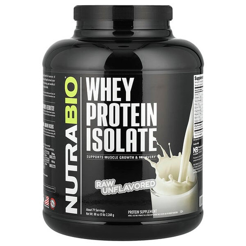 <img alt="NutraBio, Whey Protein Isolate, Raw Unflavored, 5 lb (2,268 g)" title="NutraBio, Whey Protein Isolate, Raw Unflavored, 5 lb (2,268 g),649908500023"