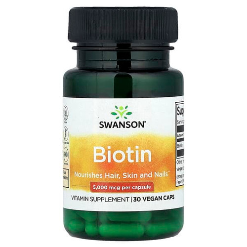 <img alt="Swanson Vitamins, Biotin, 5,000 mcg, 30 Vegan Caps" title="Swanson Vitamins, Biotin, 5,000 mcg, 30 Vegan Caps,087614112398"